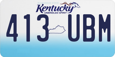 KY license plate 413UBM