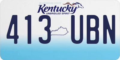 KY license plate 413UBN