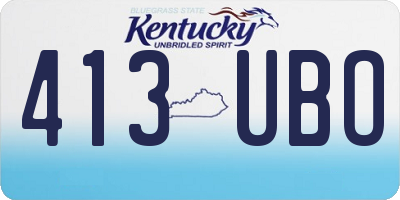 KY license plate 413UBO
