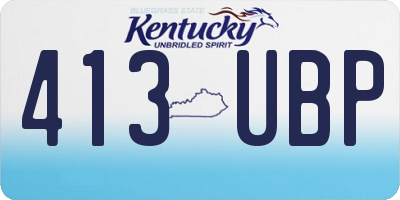 KY license plate 413UBP