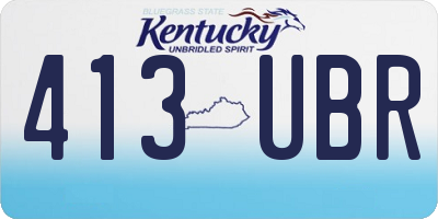 KY license plate 413UBR