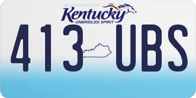 KY license plate 413UBS