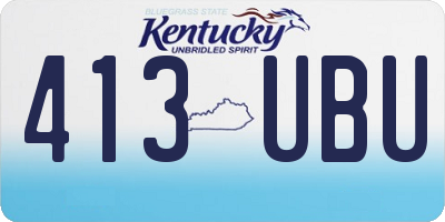 KY license plate 413UBU