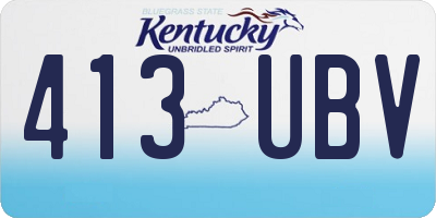 KY license plate 413UBV