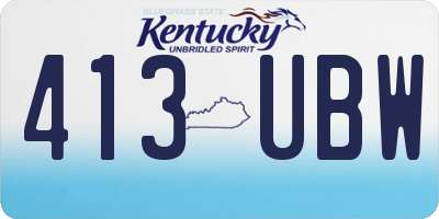 KY license plate 413UBW