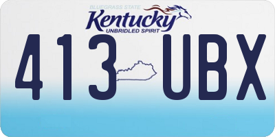 KY license plate 413UBX