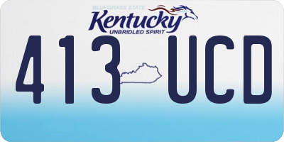 KY license plate 413UCD