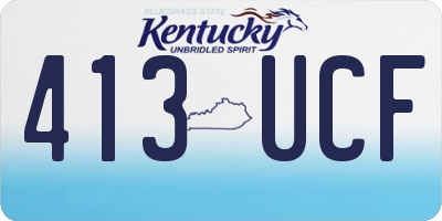 KY license plate 413UCF