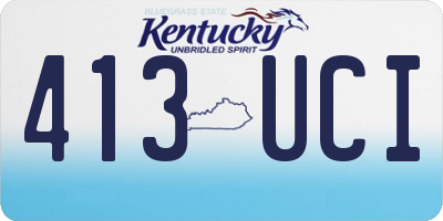 KY license plate 413UCI
