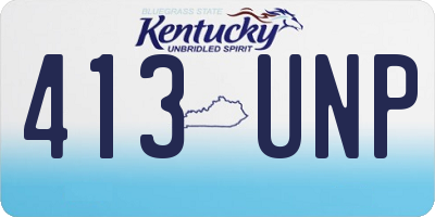 KY license plate 413UNP
