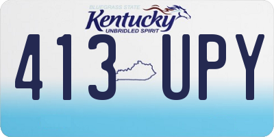 KY license plate 413UPY