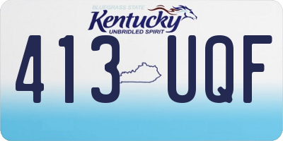 KY license plate 413UQF