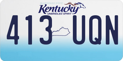 KY license plate 413UQN