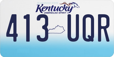 KY license plate 413UQR