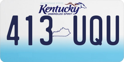 KY license plate 413UQU