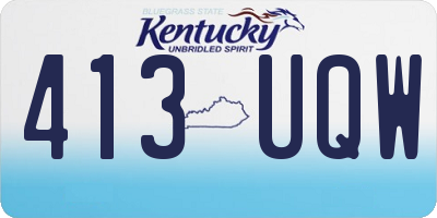 KY license plate 413UQW