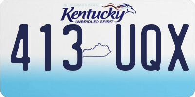 KY license plate 413UQX
