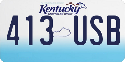 KY license plate 413USB