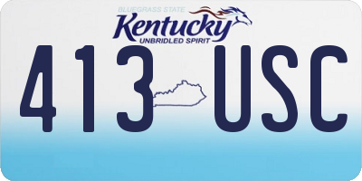 KY license plate 413USC