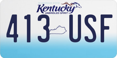 KY license plate 413USF
