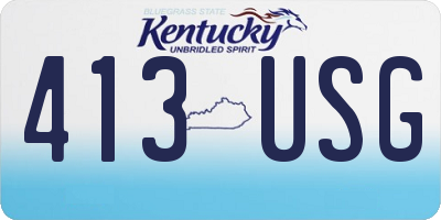 KY license plate 413USG