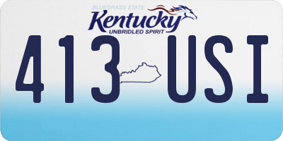 KY license plate 413USI