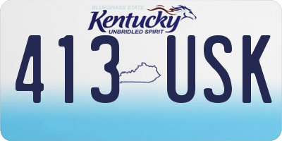 KY license plate 413USK