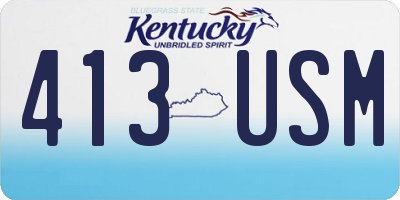 KY license plate 413USM
