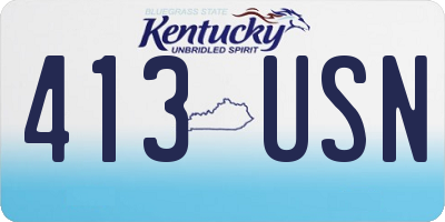 KY license plate 413USN