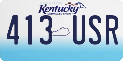 KY license plate 413USR