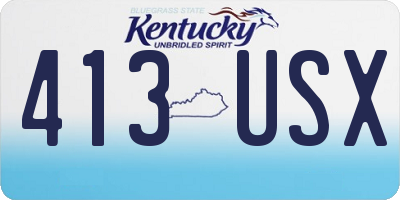 KY license plate 413USX