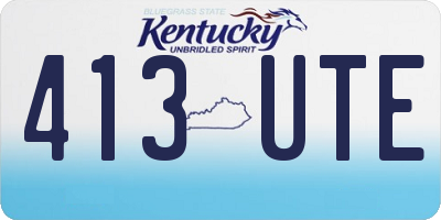 KY license plate 413UTE