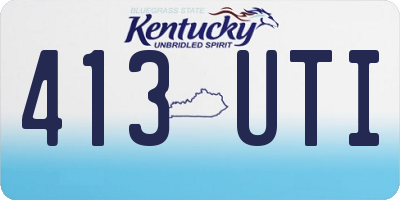 KY license plate 413UTI