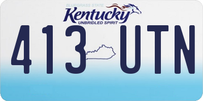KY license plate 413UTN