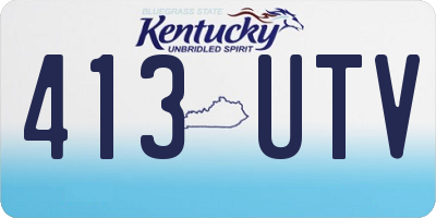 KY license plate 413UTV
