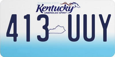 KY license plate 413UUY