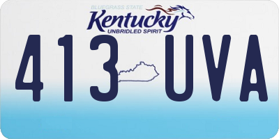 KY license plate 413UVA