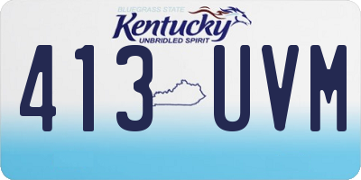 KY license plate 413UVM