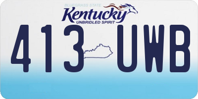 KY license plate 413UWB