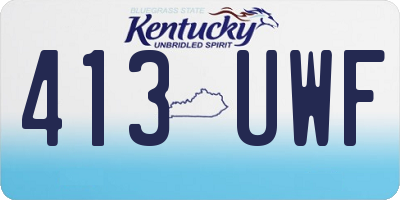 KY license plate 413UWF