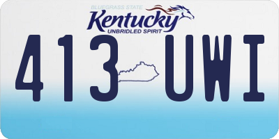 KY license plate 413UWI