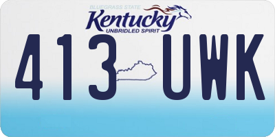 KY license plate 413UWK