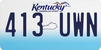 KY license plate 413UWN