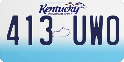 KY license plate 413UWO