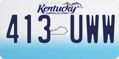 KY license plate 413UWW
