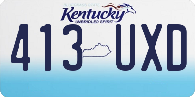 KY license plate 413UXD