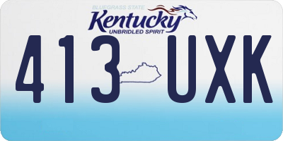 KY license plate 413UXK