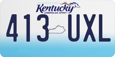 KY license plate 413UXL