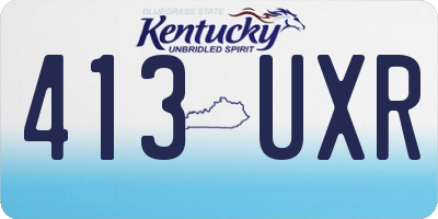 KY license plate 413UXR
