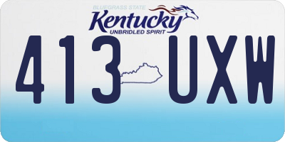 KY license plate 413UXW